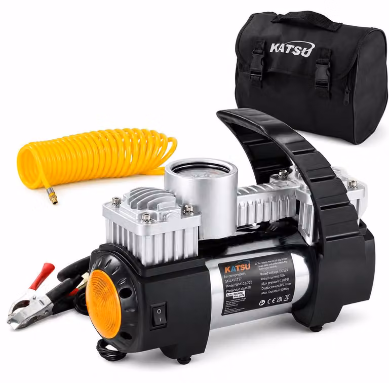 Compressore d'aria a doppio pistone, grande capacità, 12 V, 30 A
