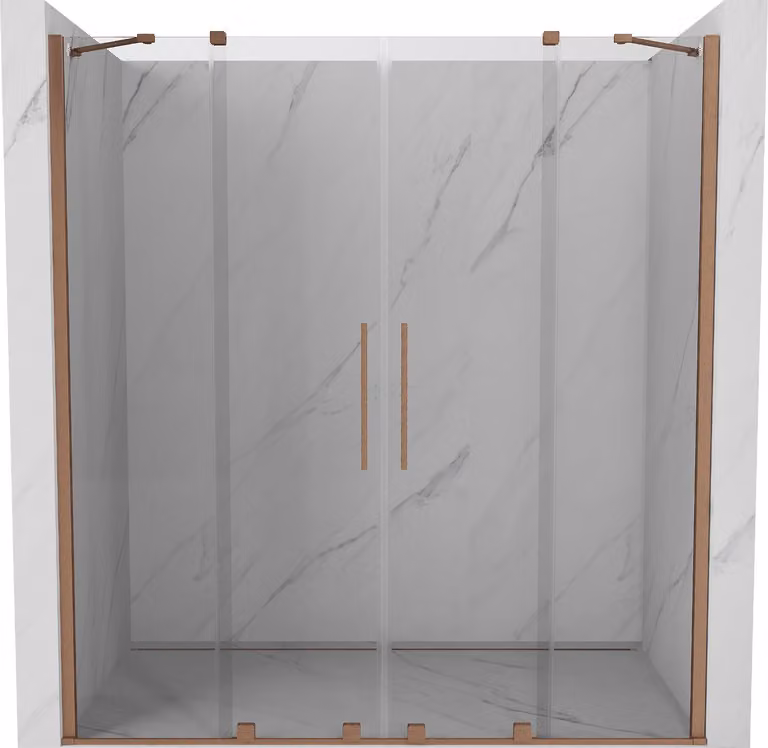 Mexen Velar Duo porte doccia scorrevoli 180 cm, trasparente, rame spazzolato - 871-180-000-02-65