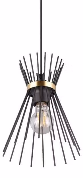 Lampada a sospensione ROD nero-oro 1xE27x40W in metallo, dimensioni: 150x20x20 cm, IP20, RL