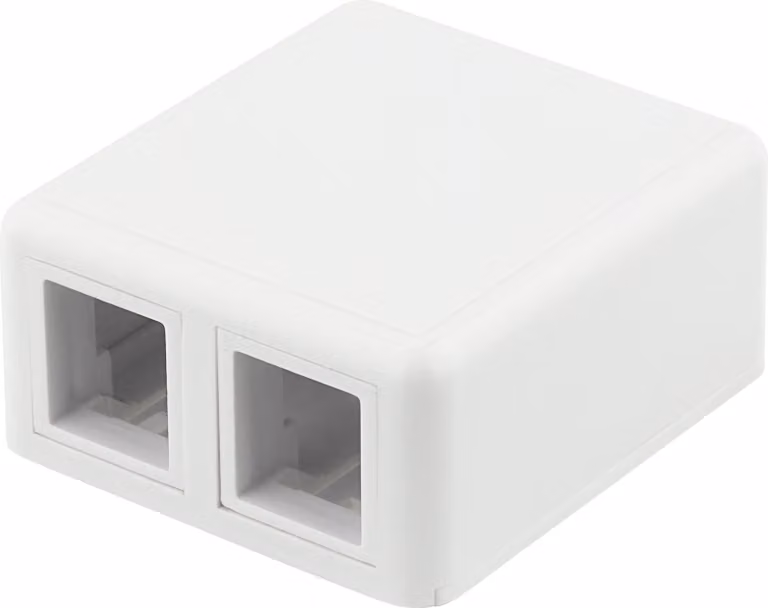 Presa a muro DELTACO per Keystone, 2 porte, bianco