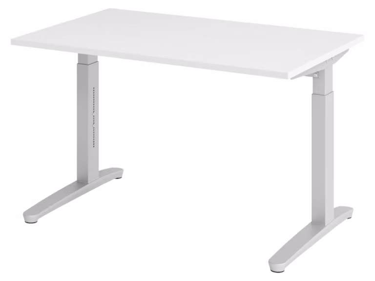 Scrivania bümö serie XB - Decorazione: bianco, struttura: argento, dimensioni: 120 x 80 cm