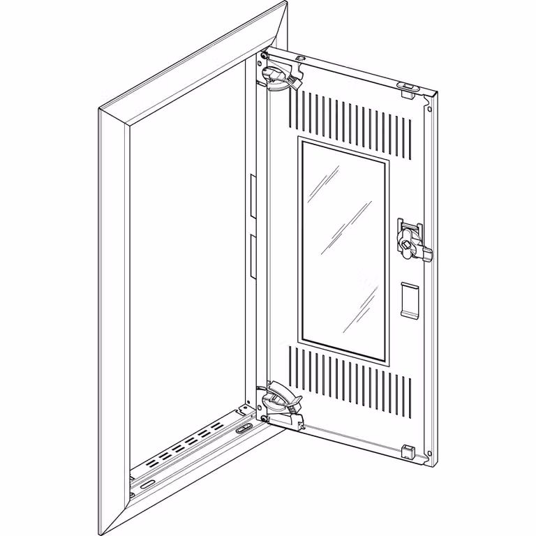 Cornice ABN + sportello centrale 1x4 per quadro di distribuzione da incasso, a 1 fila GBRU14TM