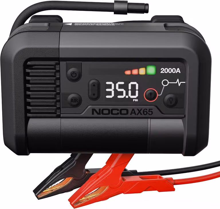 Avviatore di emergenza con compressore d'aria da 2000 A e 100 psi - Booster da 12V con pompa per pneumatici digitale e power bank
