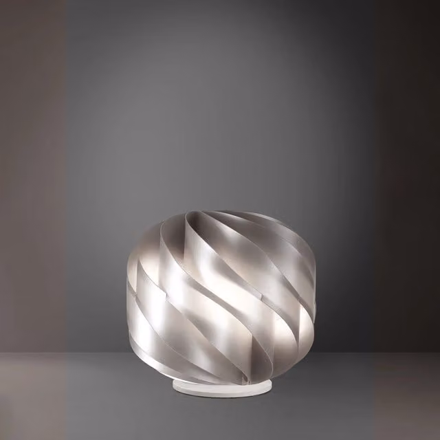 Lampada da scrivania moderna Globe Polilux Linea Zero argento con 1 luce E27, diametro: 40 cm – 1
