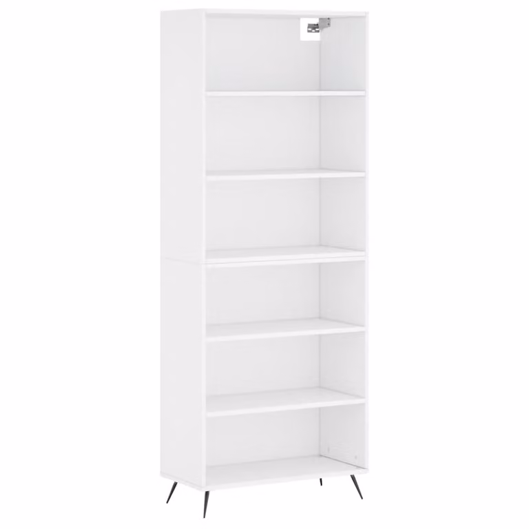 Credenza Bianca 69,5x32,5x180 cm Legno Multistrato