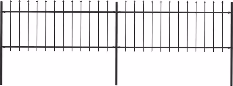 Recinzione da Giardino con Punta a Lancia in Acciaio 359x80 cm Nero