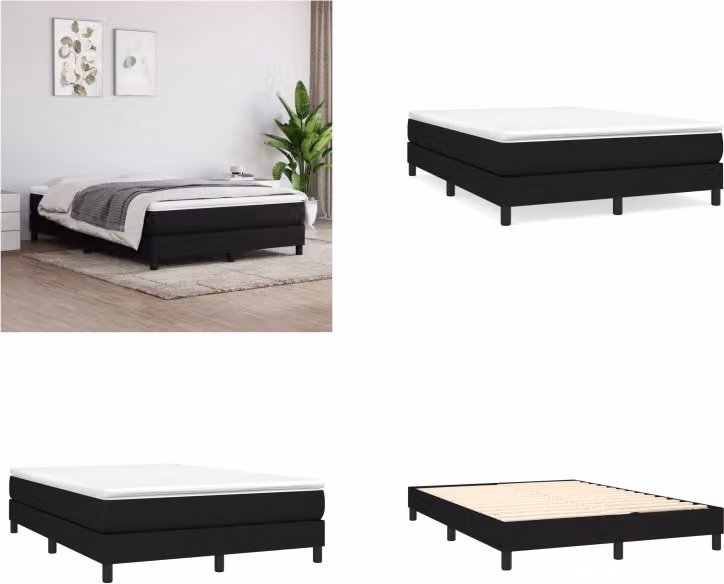 vidaXL Letto boxspring con materasso nero 140x190 cm in tessuto - Letto boxspring - Boxspringbetten - Bett - Schlafzimmermöbel