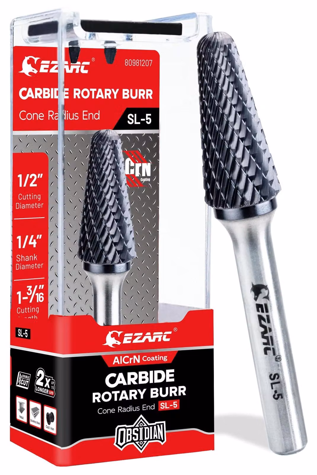 Utensile di fresatura in metallo duro, a due taglienti, con gambo da 6 mm, per lavorazioni metalliche