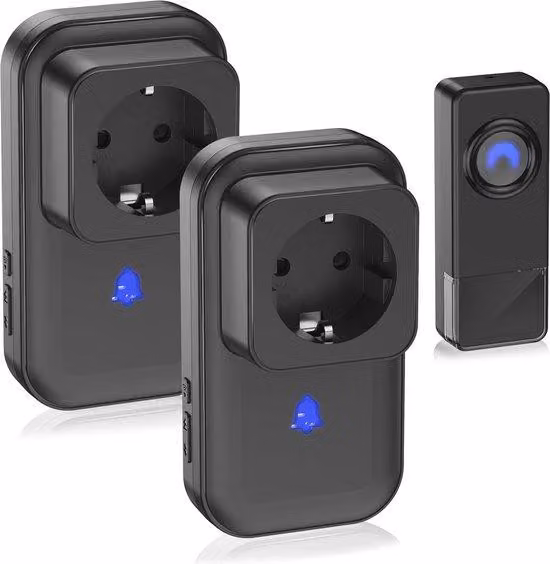 Campanello wireless senza batterie con presa UE e USB - Campanello da esterno resistente all'acqua IP65