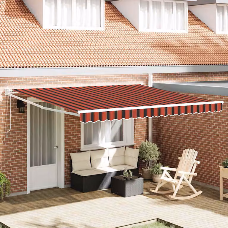 Tenda retrattile vidaXL in poliestere e alluminio, Giallo e Arancione, L: 400 cm x P: 300 cm