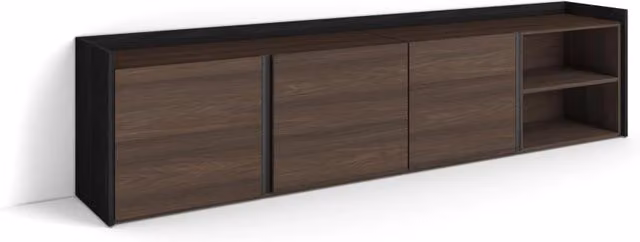 Mobile TV Soggiorno, 207x50x35 cm, Per TV fino a 80", Mobile Soggiorno, Rovere scuro e Nero