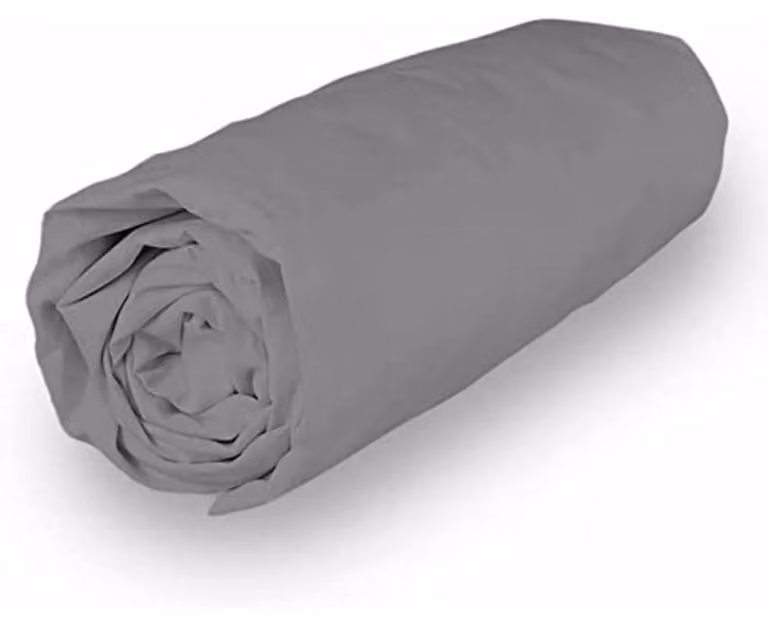 Solidchoice - Set di lenzuola in cotone percal, 160 x 200 cm, colore grigio