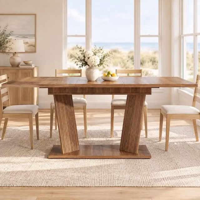 Tavolo da pranzo allungabile marrone scuro 120-160 x 80 cm in MDF