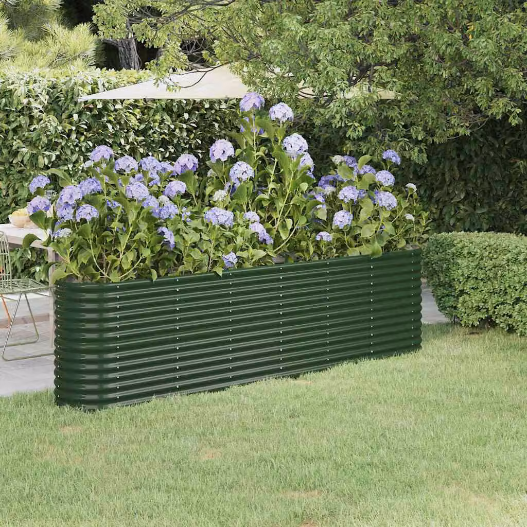Letto rialzato da giardino vidaXL in acciaio zincato verde L: 260 cm, P: 40 cm, H: 68 cm