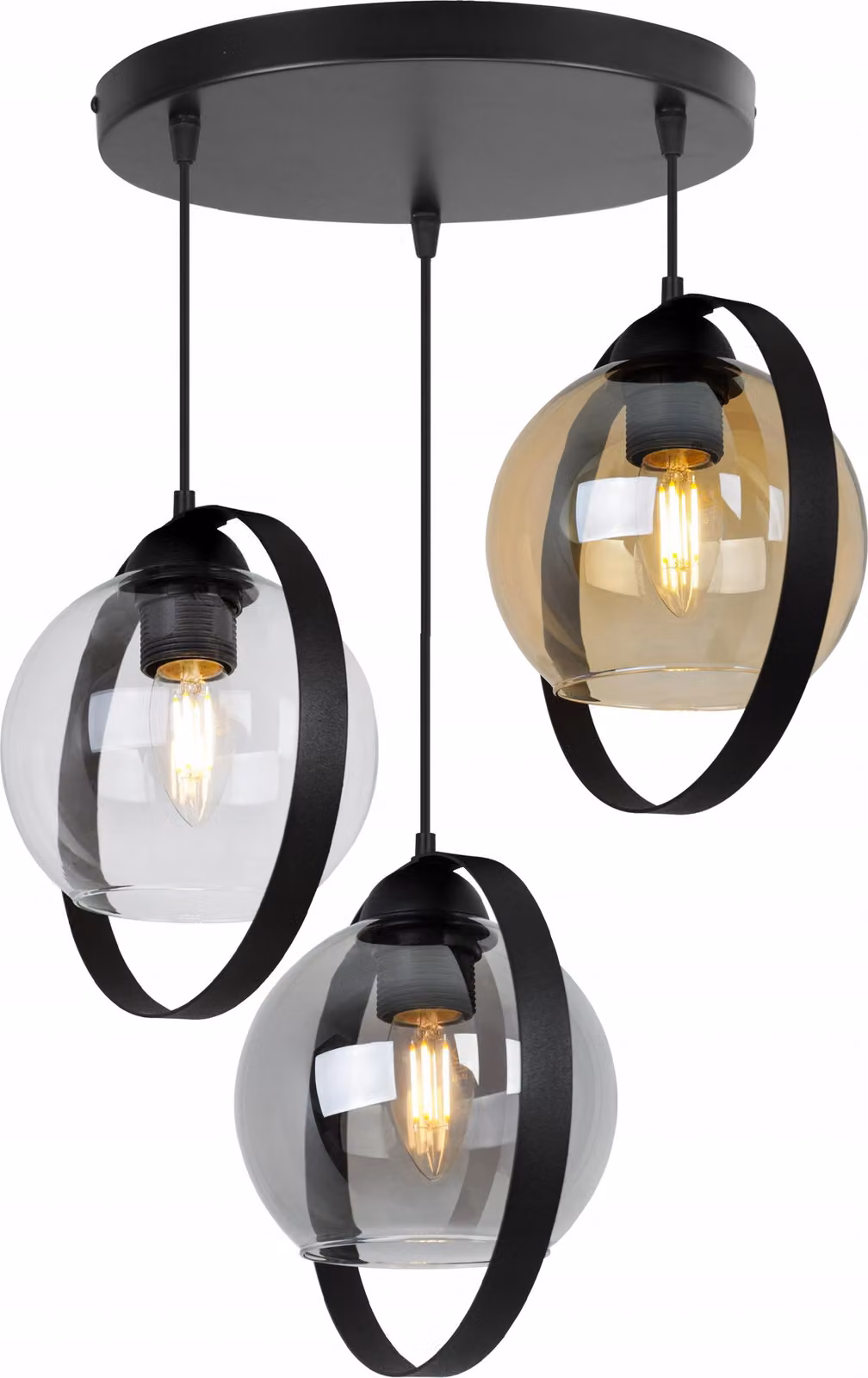 Moderna Lampada A Sospensione Con Anelli In Vetro