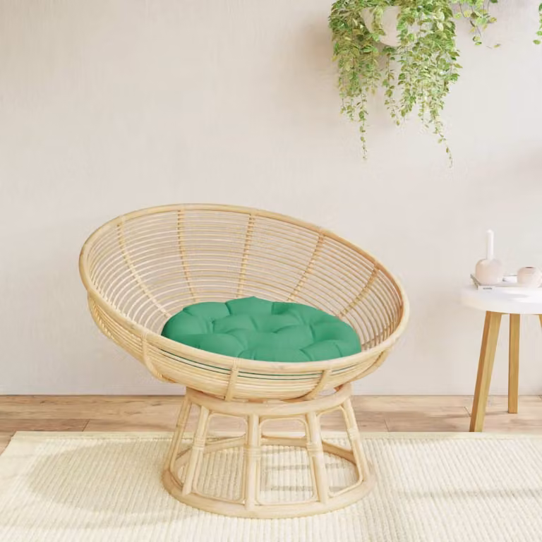vidaXL Cuscino Rotondo Verde in Poliestere Idrorepellente e Traspirante Ø 60 cm, H: 11 cm