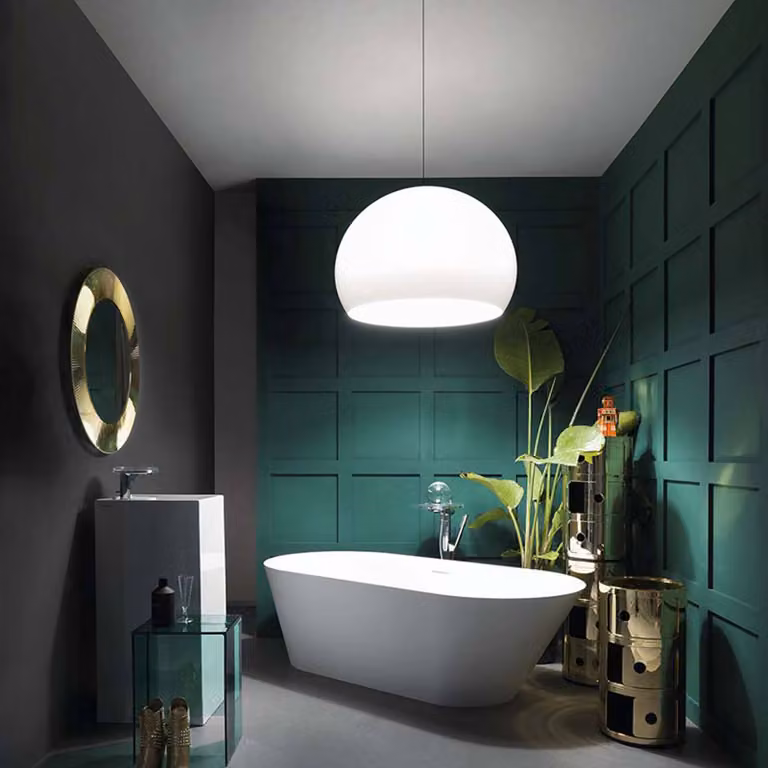 Kartell Lampada a sospensione FL/Y, dimmerabile, Bianco / Opale, Soggiorno / Sala da pranzo, Plastica, Design, Lampada a sospensione