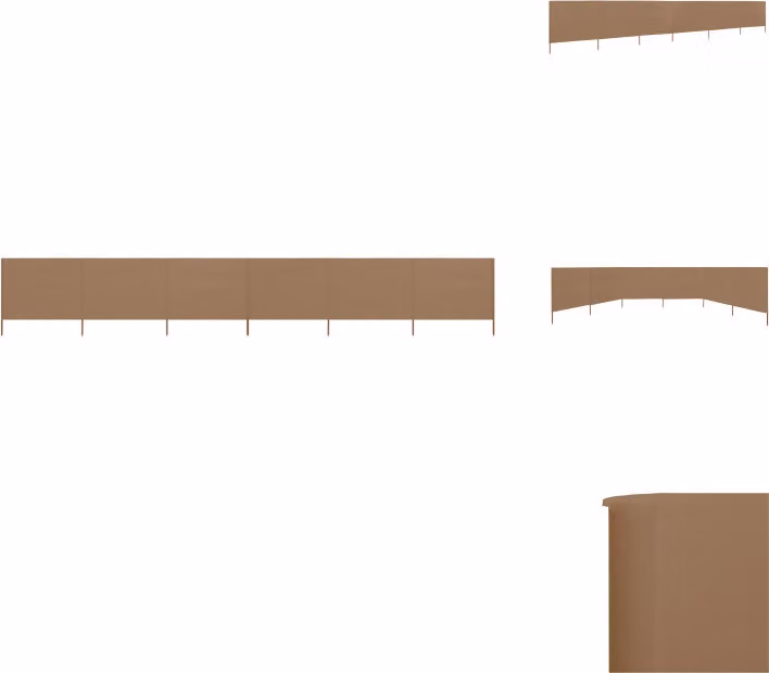 vidaXL 6 pezzi in tessuto frangivento 800 x 160 cm Taupe - Ombrelloni e tende da sole