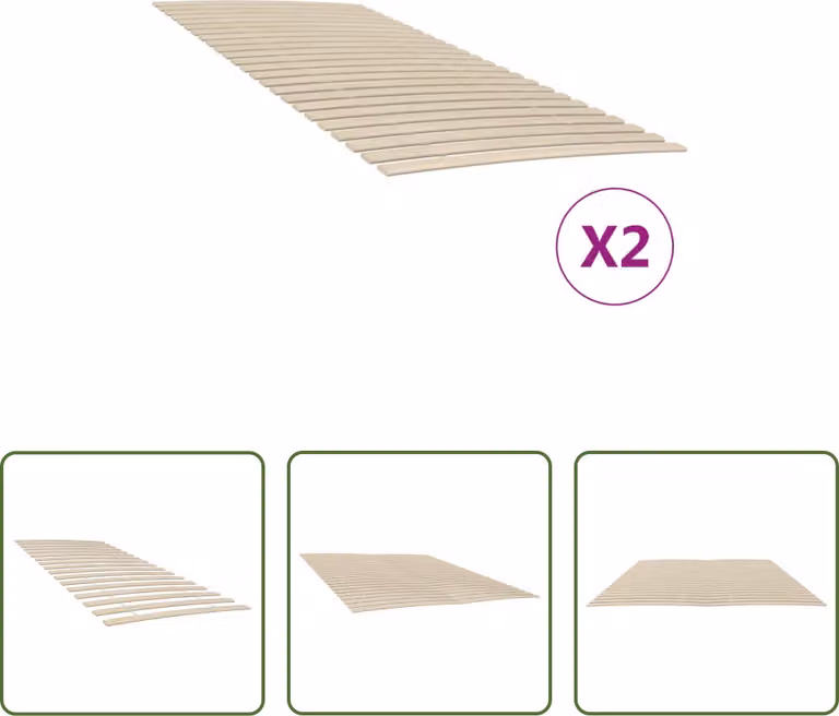 The Living Store Cornici a doghe con 48 doghe 2 pz. 100x200 cm