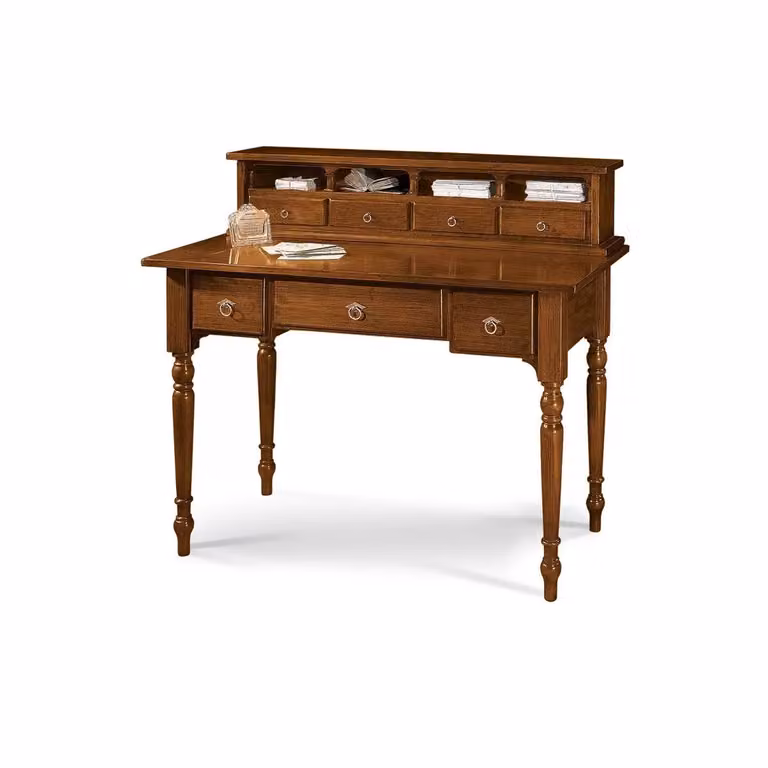 Scrivania in legno con 7 cassetti Mobili 2G colore marrone L 120 cm x P 57 cm x H 104 cm