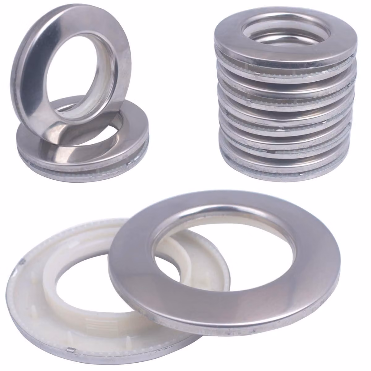 Anelli per tende in acciaio inossidabile, 2-in-1, realizzati in metallo e ABS