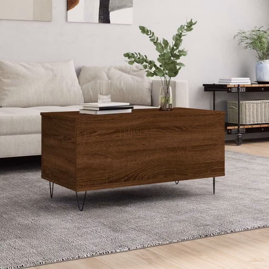 Maison Exclusive - Tavolino marrone effetto rovere 90x44,5x45 cm Materiale ligneo