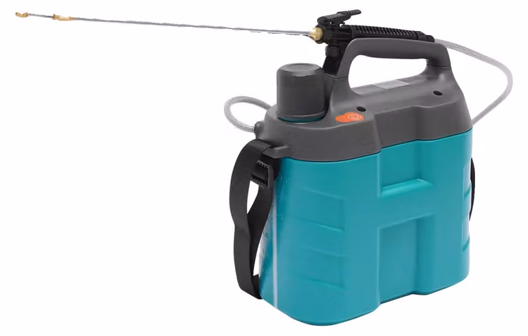 Spruzzatore a batteria, serbatoio da 8 litri, lancia telescopica, blu