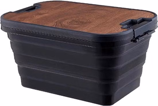 Set da tavola da picnic pieghevole - Borsa da trasporto con lenti per viaggio in auto, contenitore da spiaggia e accessori da campeggio nero