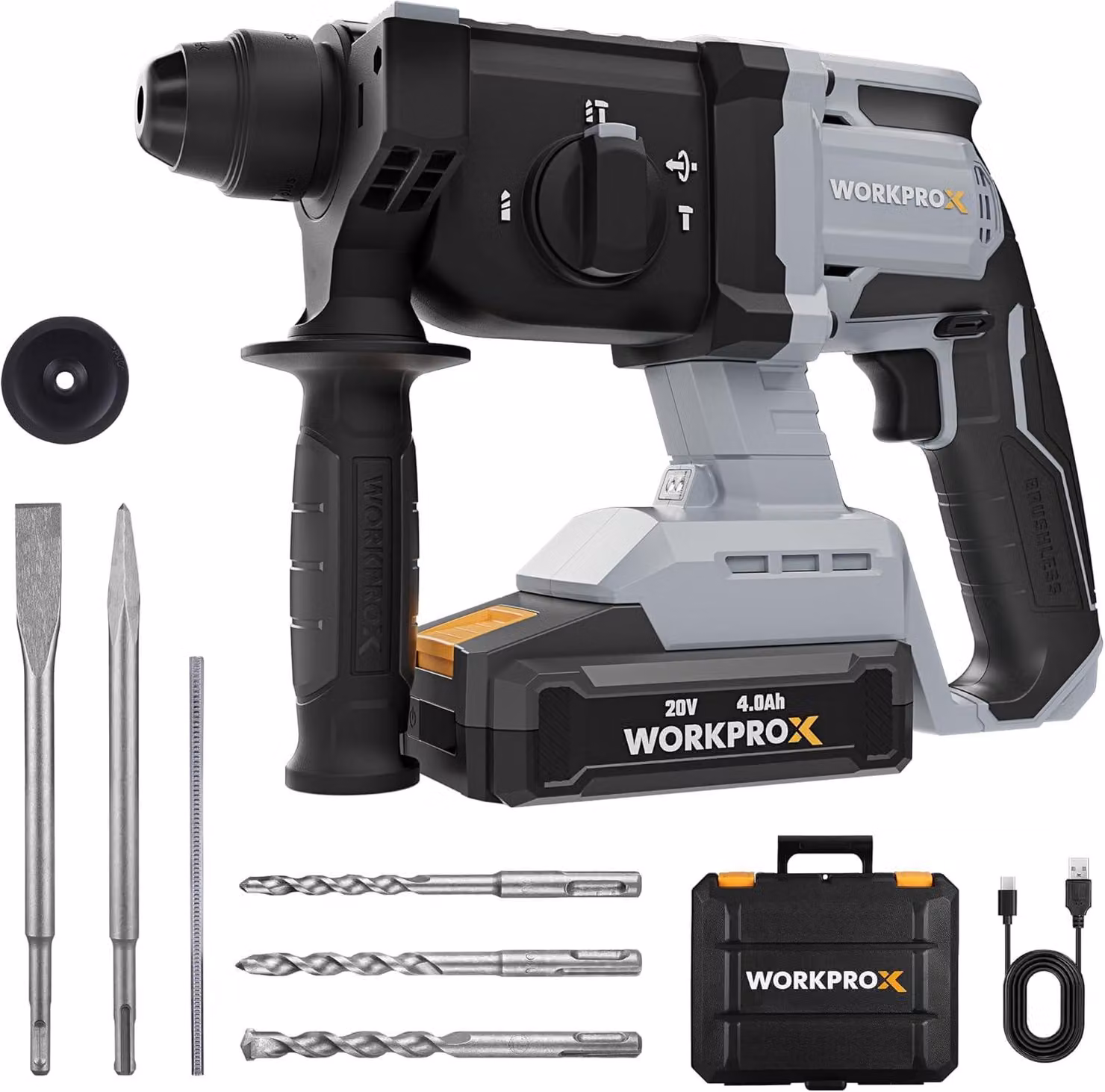 Trapano avvitatore - Trapano a percussione - Martello perforatore - Trapano - Funzione a percussione - Motore brushless da 20V