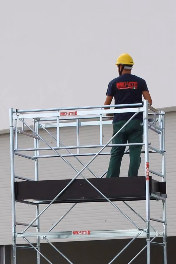 Ponteggio System Marchetti con base estraibile, colore argento, H 8,00 m x L 1,80 m x P 1,00 m – 2