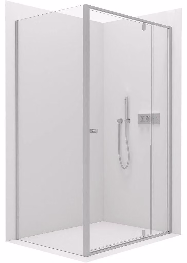 Cabina doccia Santini L/P - 6 mm - cromata, vetro trasparente - 140x80x195 cm - a pivot