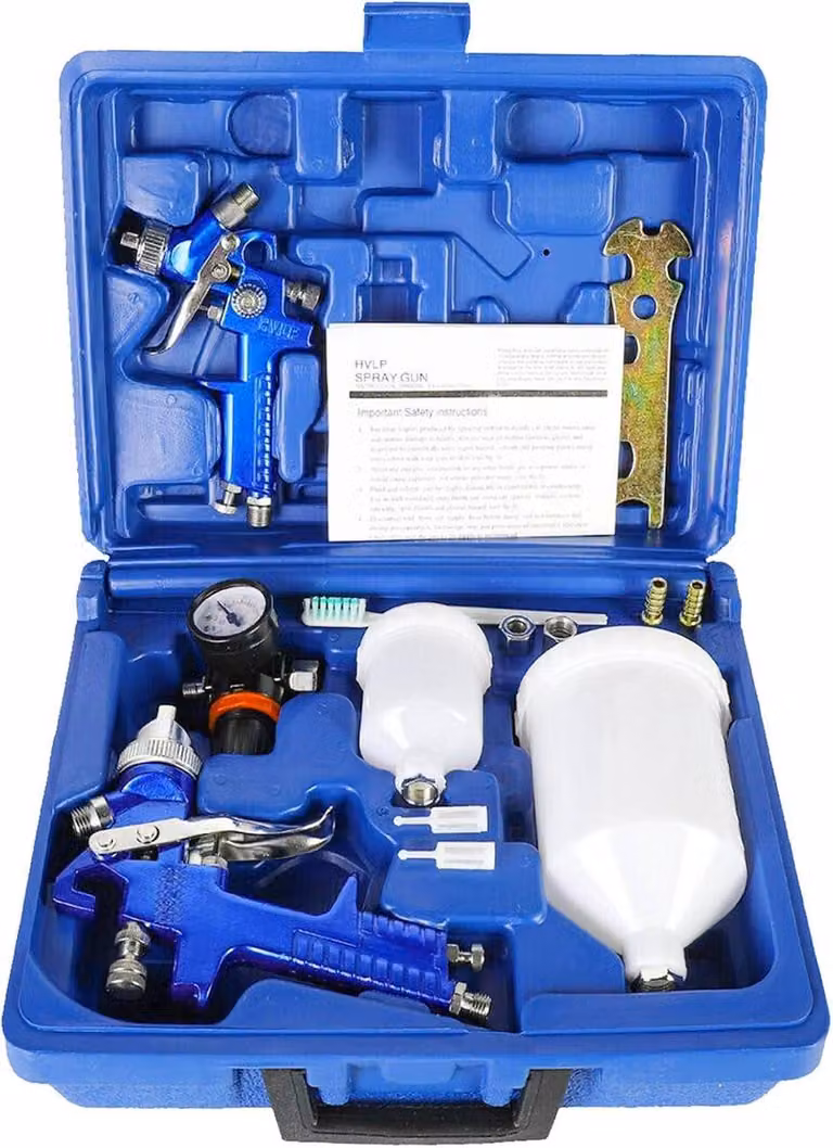 Kit professionale per verniciatura a spruzzo HVLP, con ugelli da 0,8 mm e 1,4 mm, per risultati di verniciatura ottimali