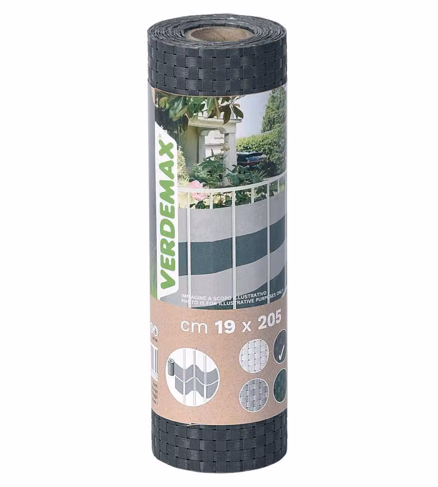 Verdemax Striscia Occultazione Privacy 19x205 cm Antracite PVC Resistente