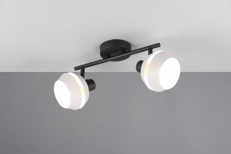 Lampada da soffitto a due luci, modello Isla, orientabile