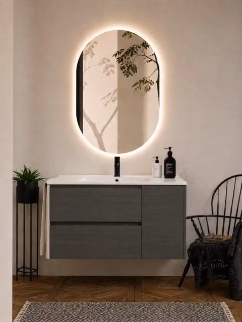 Mobile bagno con lavabo ORIGENBATH ITACA senza specchio 90x45 cm grafite