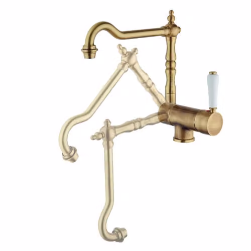 Rubinetto miscelatore classico stile antico con bocca reclinabile per lavello Style