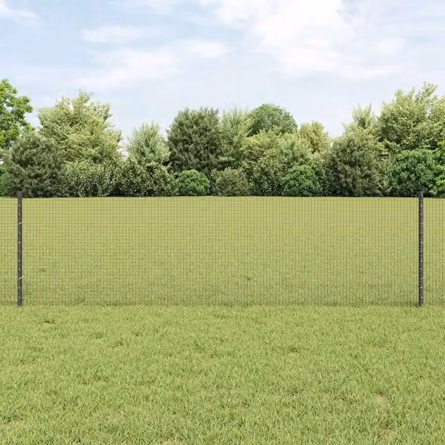 Recinzione in rete saldata con pali 100 x 0,6 m Grigio Rete 3336655