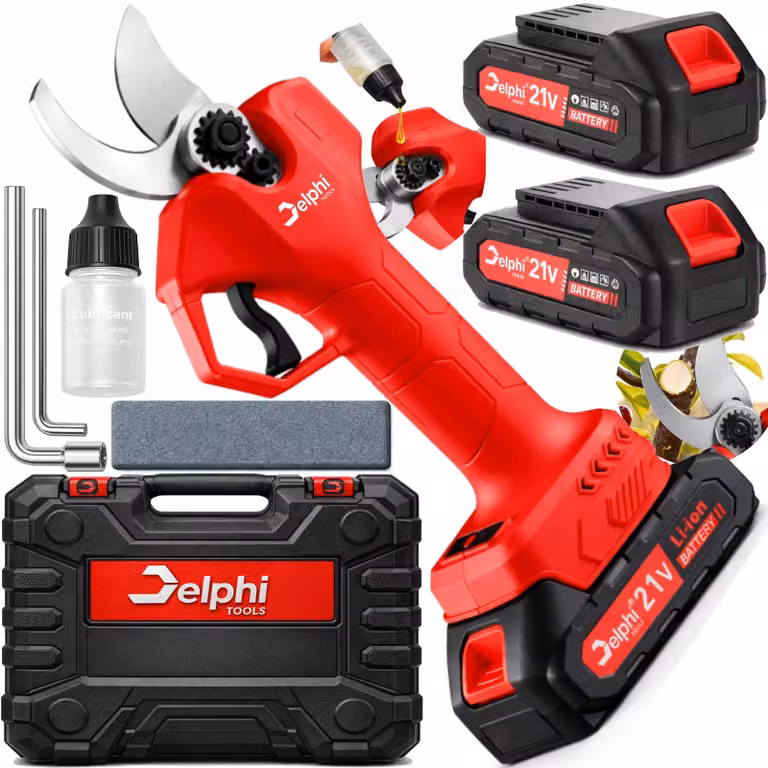 Delphi Tools - Forbici da potatura - Forbici da giardino - Forbici a batteria - Forbici da giardino elettriche - 21 V, 2,0 Ah