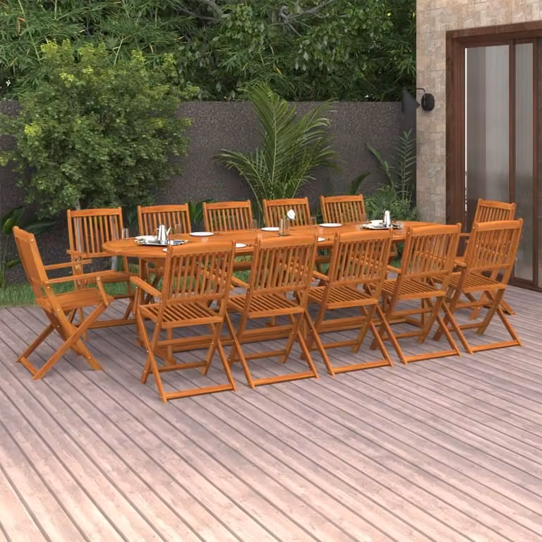 Maison Exclusive - Set da Pranzo da Giardino 13 pz 280x90x75 cm Massello di Acacia