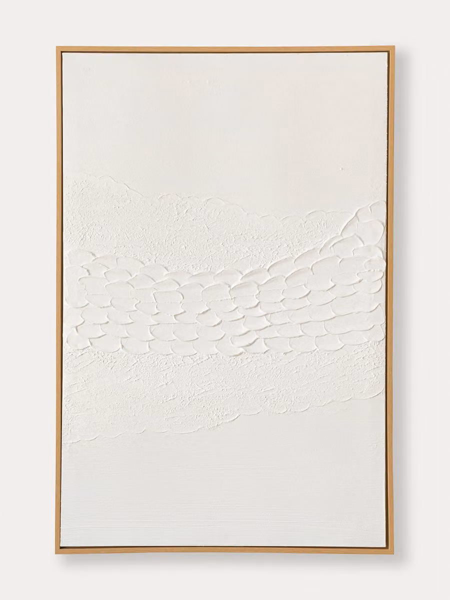 Quadro Arum Kenay Home, design botanico astratto e minimalista, colore bianco, L: 120 cm, H: 80 cm – 2