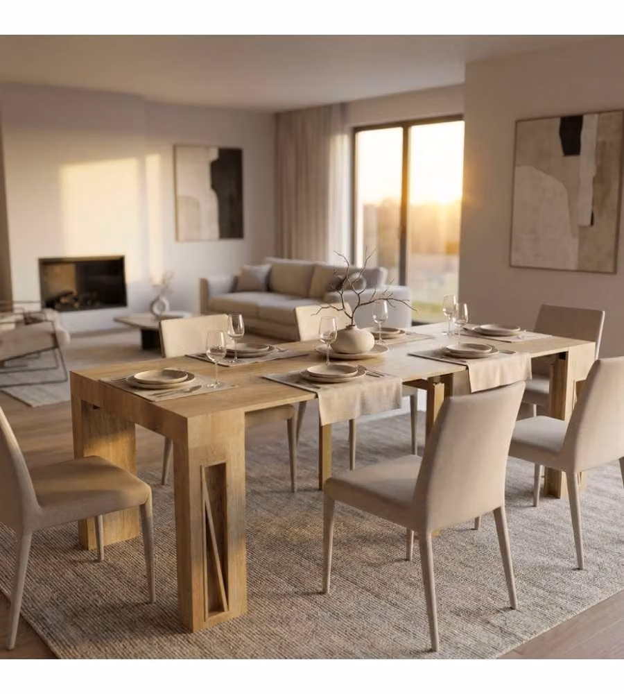 Cosma Tavolo Consolle Allungabile Naturale 45-300 x 90 cm Moderno
