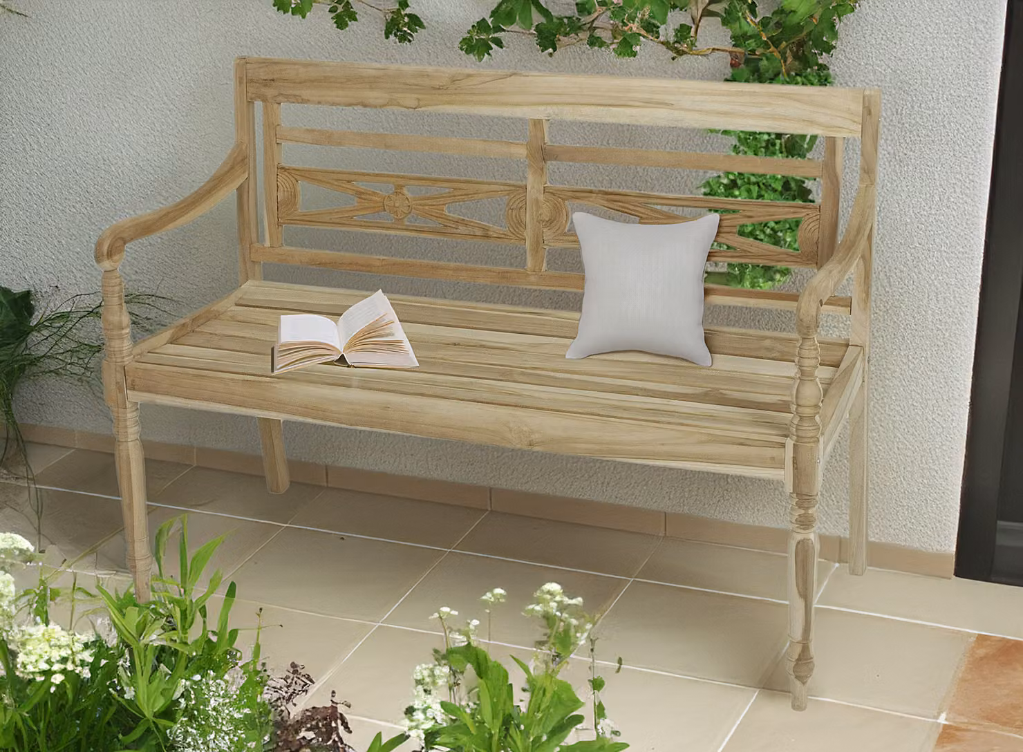 Panca da giardino Garden Pleasure Sumatra 940228 legno marrone 120,0 cm