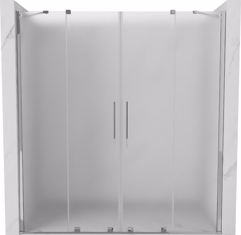 Mexen Velar Duo porte doccia scorrevoli 200 cm, smerigliato, cromo - 871-200-000-32-01