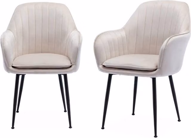 Set di 2 poltrone Sweeek in tessuto bouclé e velluto con struttura in metallo, bianco