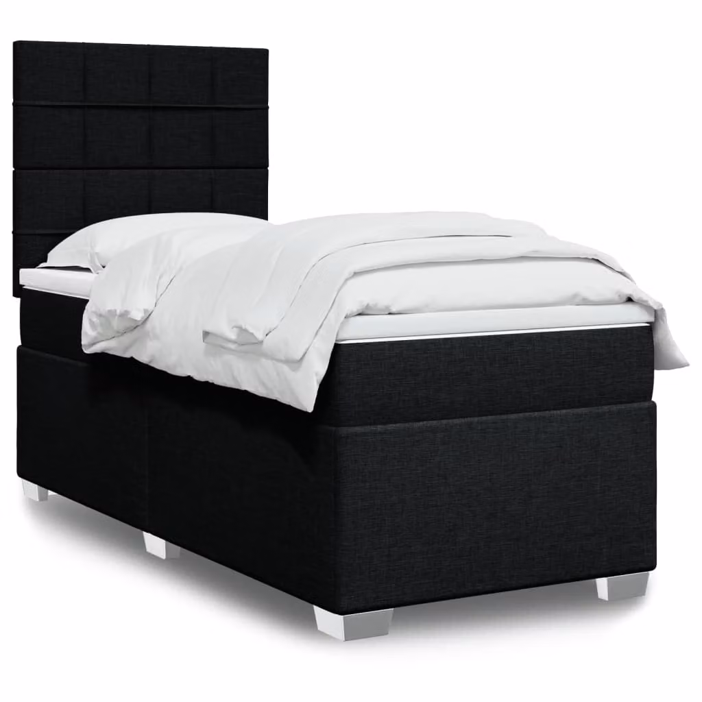 Maison Exclusive - Giroletto a Molle con Materasso Nero 90x190 cm in Tessuto