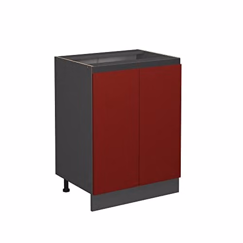 Vicco Mobiletto base cucina R-Line, Rosso, 60 cm