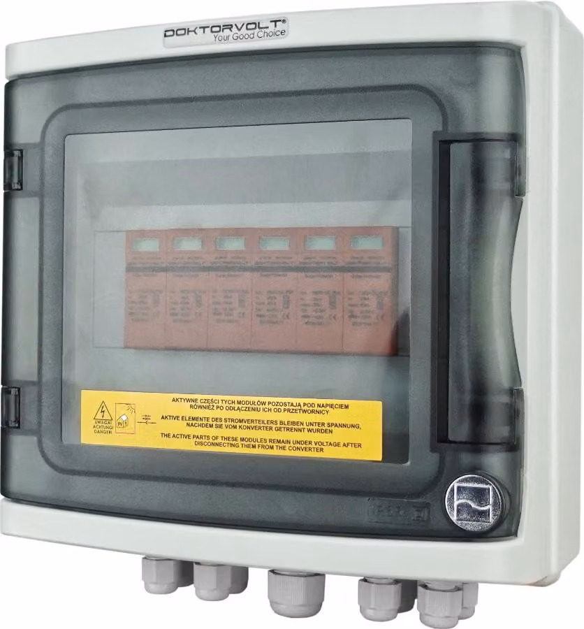 Scatola di giunzione solare PV DC 1000V 2x T1 T2 2 fili PG Doktorvolt 4463