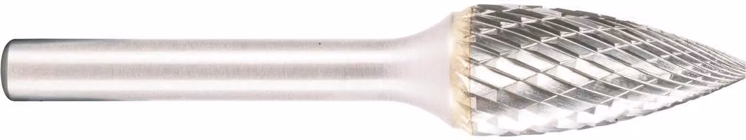 Fresa in metallo duro Projahn, forma G curva a punta d1 16,0 mm, gambo d. 6,0 mm dentellatura trasversale