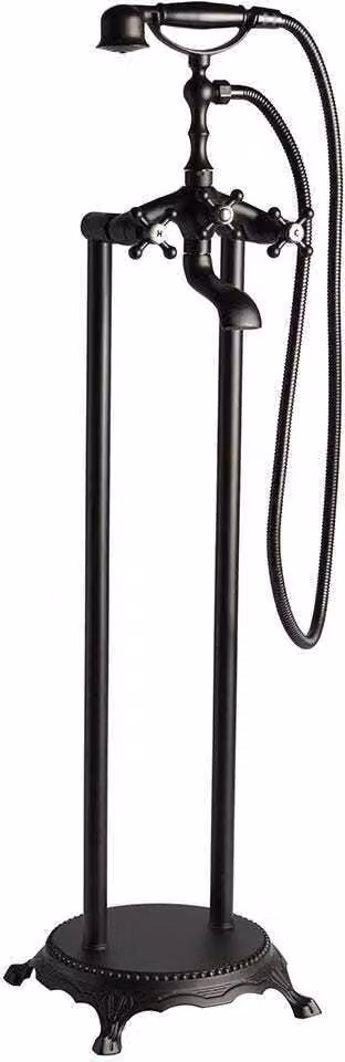 Rubinetto per vasca freestanding stile retro' nero opaco