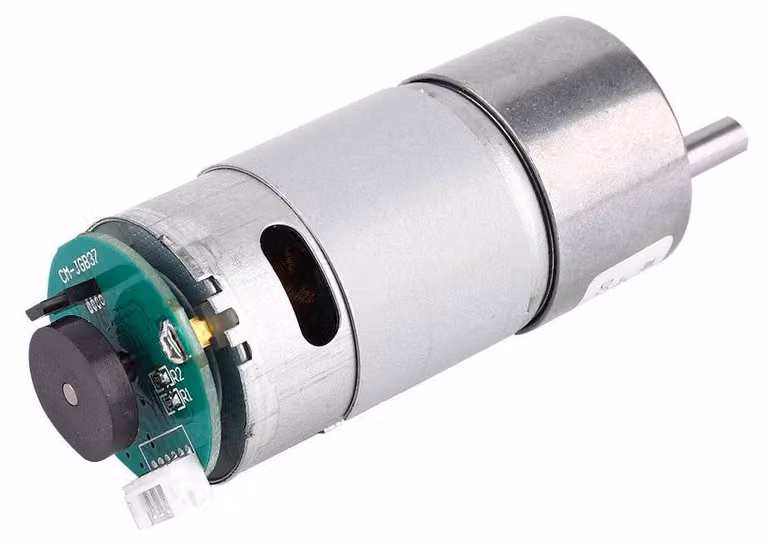 Motore a corrente continua a 12V, 200 giri al minuto, con encoder, diametro 37 mm, albero eccentrico